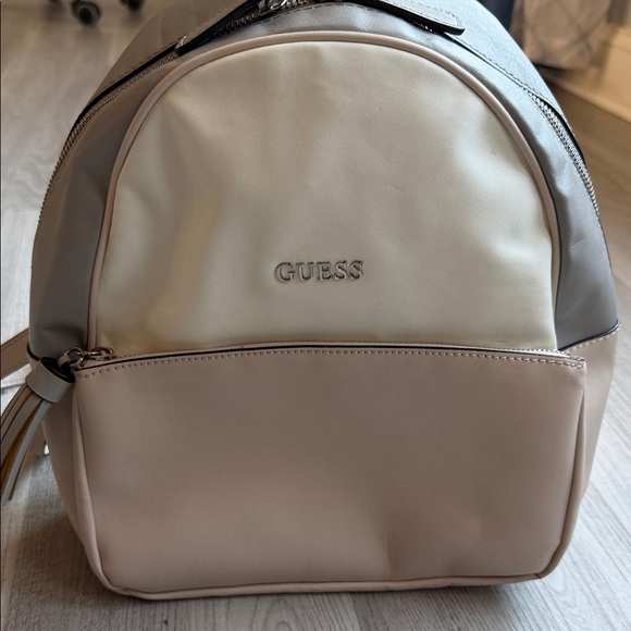 Guess Handbags - GUESS Cream Faux Leather Backpack